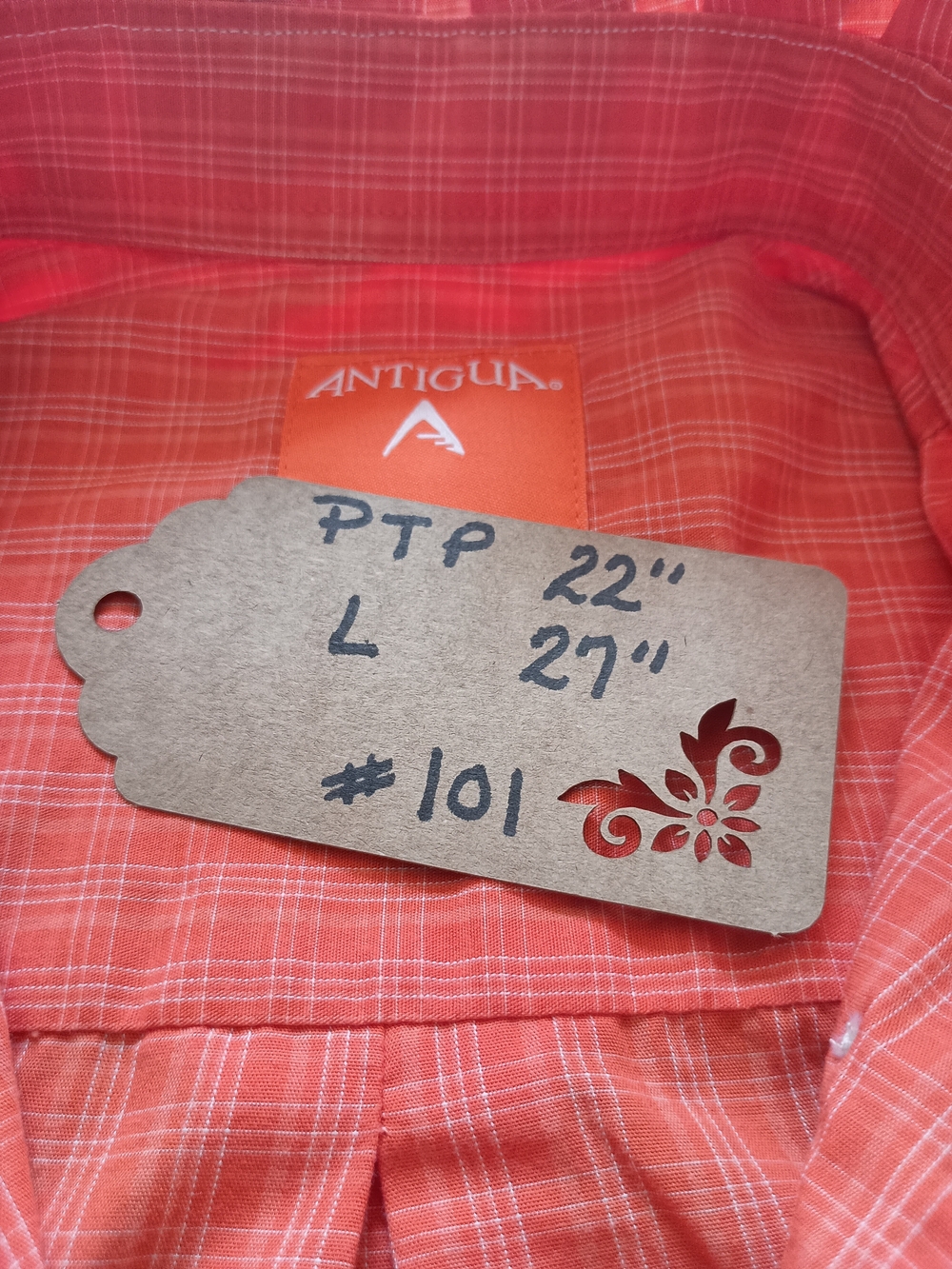 Upcycled Women's Clemson Ruffle Collar Shirt #101 - Picture 8 of 10